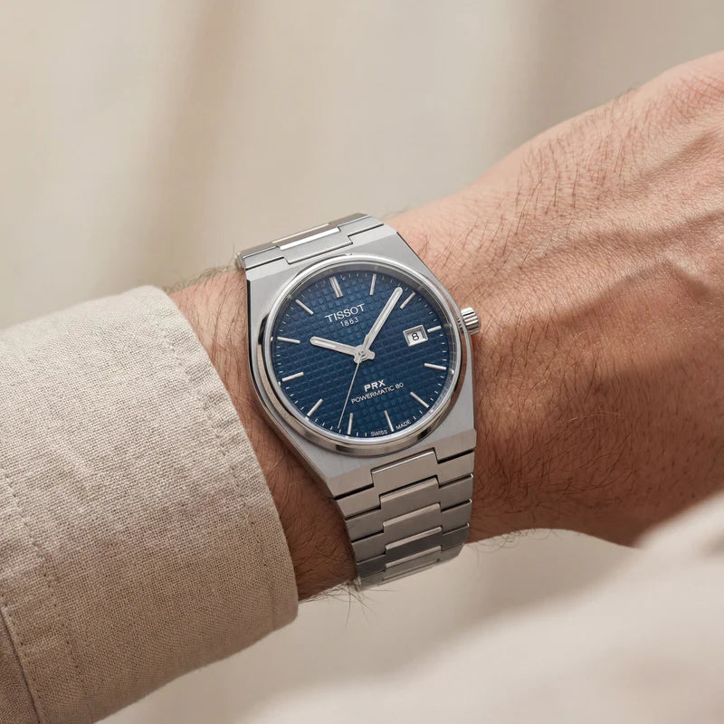 Tissot Deep Blue Textured Dial Steel Watch
