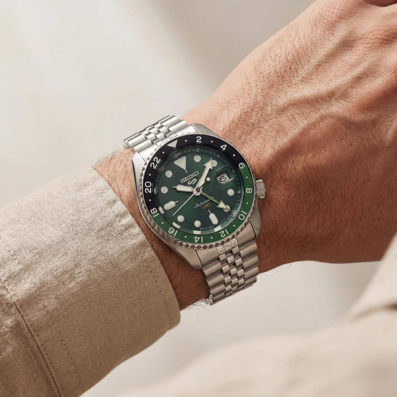 SEIKO Emerald Green GMT Steel Watch