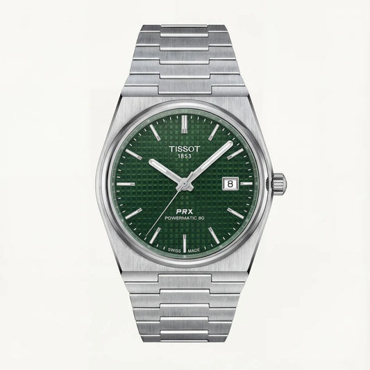 Tissot Centrix Emerald Green Waffle Dial Silver Watch