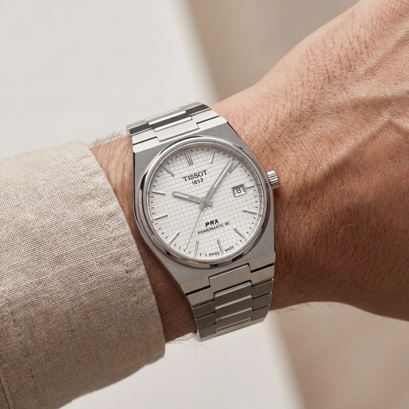 Tissot Centrix Silver Waffle Dial Watch