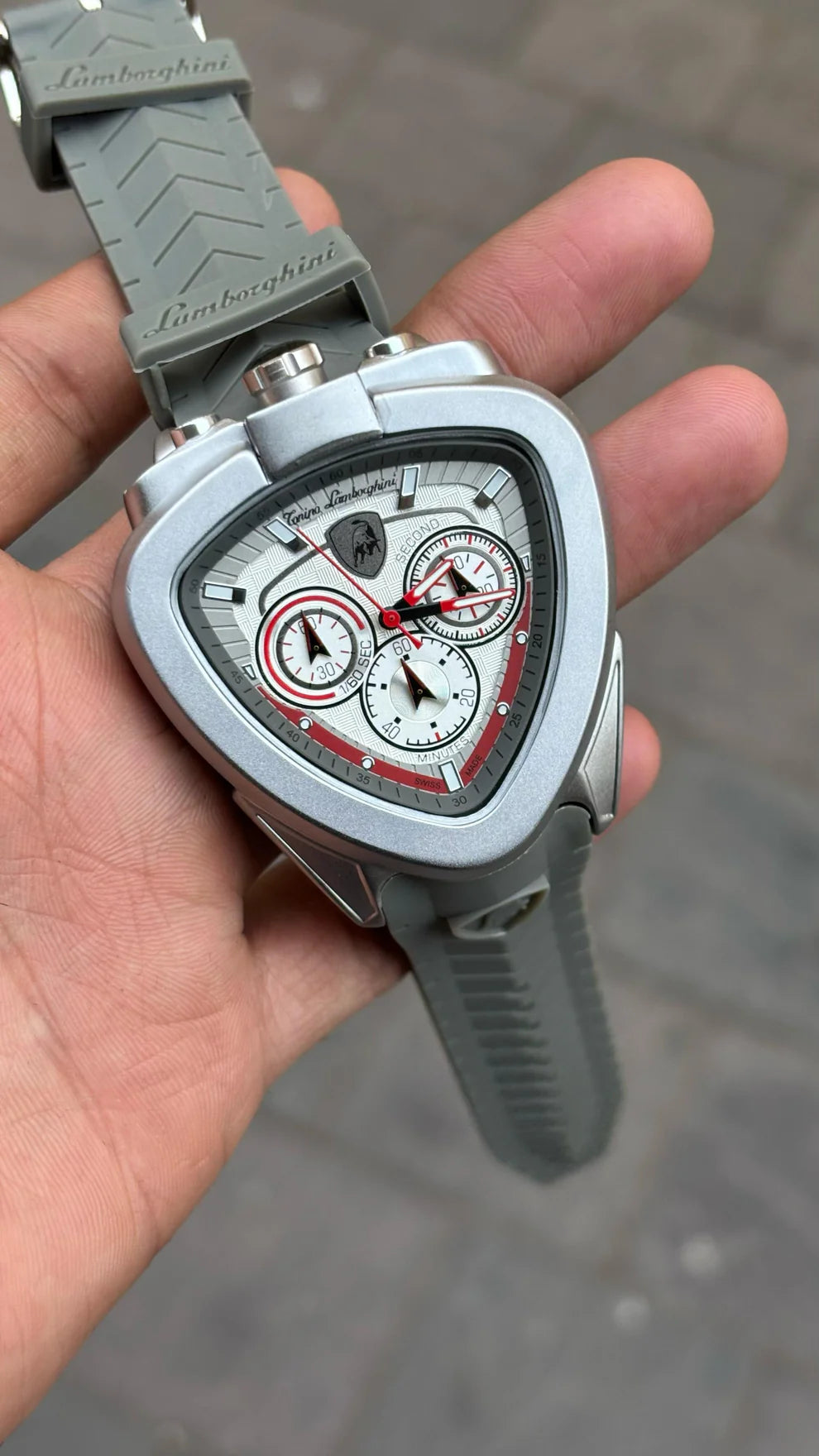 Lamborghini New Spyder White Dial Quartz Chronograph Men's Watch