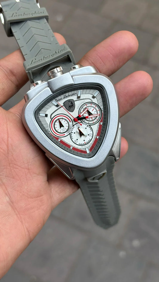 Lamborghini New Spyder White Dial Quartz Chronograph Men's Watch